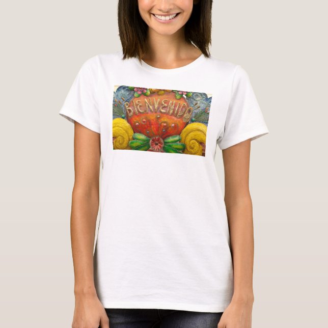 T-shirts Sinal de boas-vindas em espanhol, México (Frente)