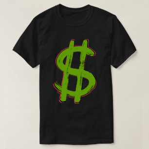 T-shirts Sinal de Dólar Verde