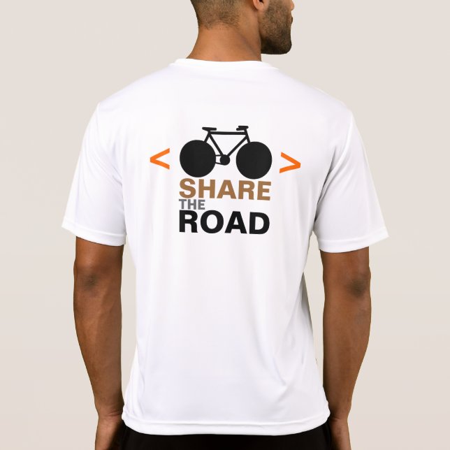 T-shirts sinal de esporte respeita ciclistas (Verso)