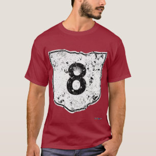 T-shirts Sinal de estrada da rota 8 - afligido