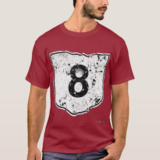 T-shirts Sinal de estrada da rota 8 - afligido (Frente)