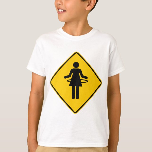 T-shirts Sinal de Estrada da Zona Hula Hoop (Frente)