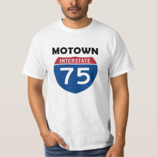 T-shirts Sinal de estrada Detroit de Motown I-75 Michigan