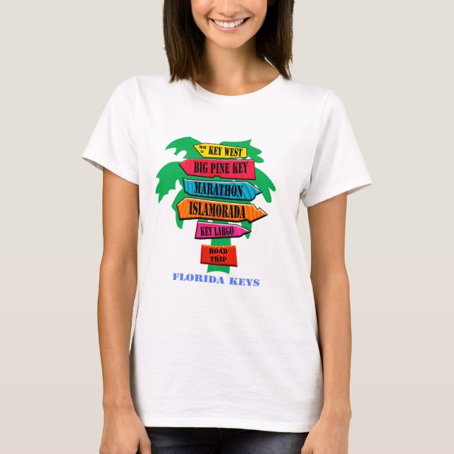 T-shirts Sinal de Estrada Florida Keys (Frente)