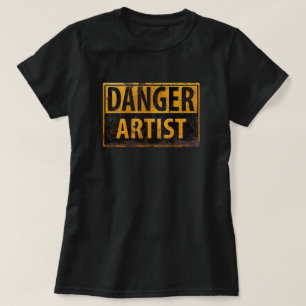 T-shirts Sinal de ferrugem de metal em perigo ARTIST