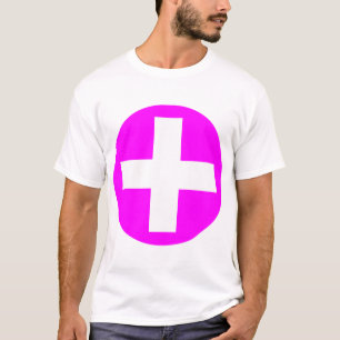 T-shirts Sinal de Mais branco com Magenta