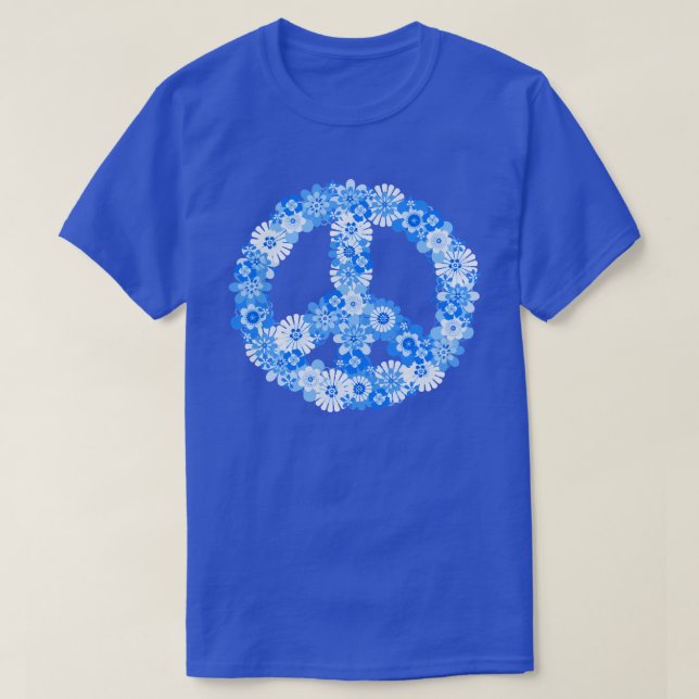 T-shirts Sinal de paz azul (Frente do Design)