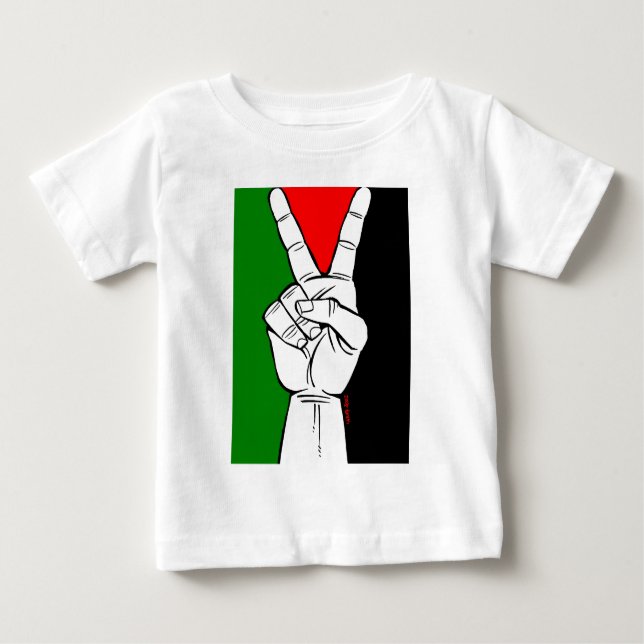 T-SHIRTS SINAL DE PAZ DA BANDEIRA DE PALESTINA (Frente)