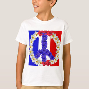 T-shirts sinal de paz da bandeira francesa