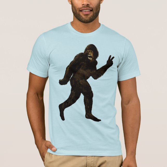T-shirts Sinal de paz de Bigfoot (Frente)
