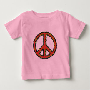 T-shirts Sinal de Paz de Zig Zag Vermelho