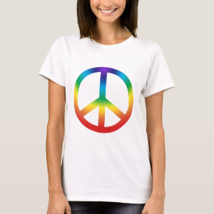 T-shirts Sinal de Paz em Cores Chakra