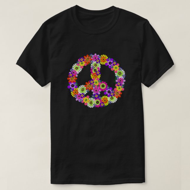 T-shirts Sinal de Paz Futout Floral (Frente do Design)