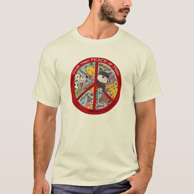 T-shirts Sinal de Paz Proteção Animal (Frente)