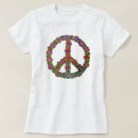 T-shirts Sinal de Paz Símbolo Flor Amor Colorido<br><div class="desc">Uma camiseta colorida de paz / símbolo de paz retro com coloração de gravata e flores brilhantemente coloridas sobre ela. Um brilhante e alegre design floral para hippies orgulhosos / amantes da paz mundial.</div>