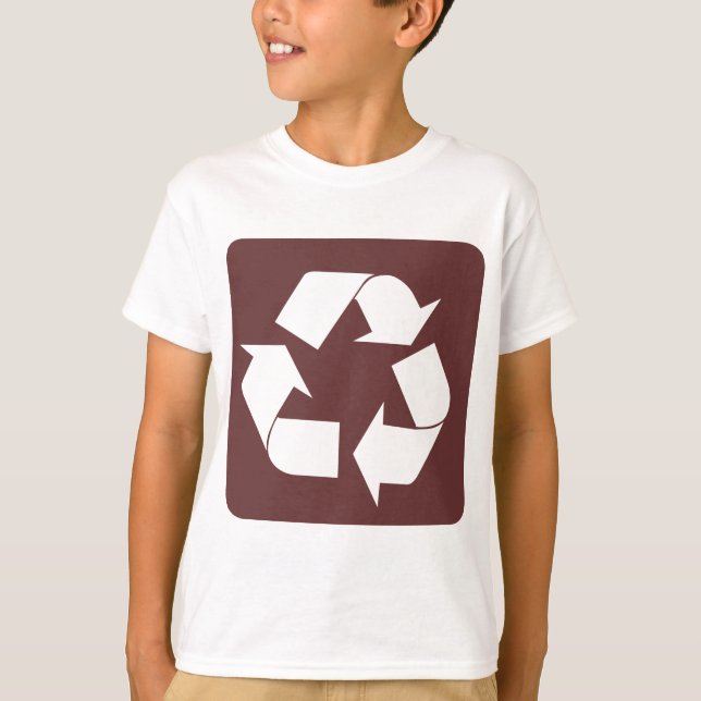 T-shirts Sinal de reciclagem - Castanho Escuro (Frente)