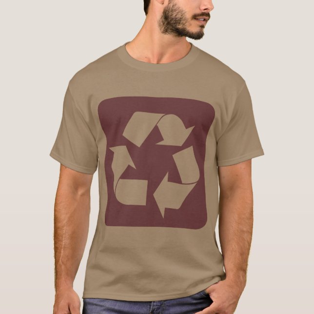 T-shirts Sinal de Reciclagem - Marrom Escuro (Frente)