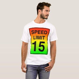 T-shirts Sinal do limite de velocidade 15 com cores do