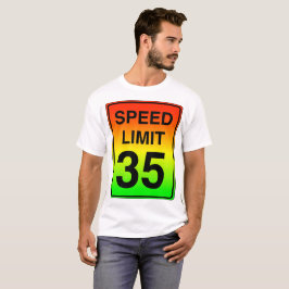 T-shirts Sinal do limite de velocidade 35 com cores do
