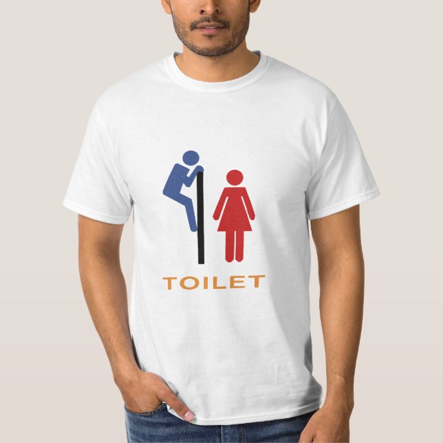 T-shirts Sinal engraçado do toalete (Frente)