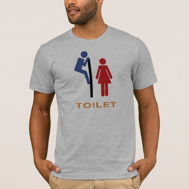 T-shirts Sinal engraçado do toalete (Frente)