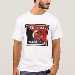 T-shirts Sinal vintage de óleo de motor Red Indian. Versão