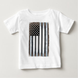 T-shirts Sinalizador americano preto e branco