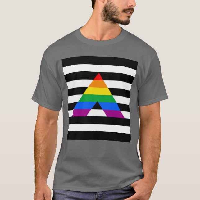 T-shirts Sinalizador de Ally LGBTQ+ (Frente)