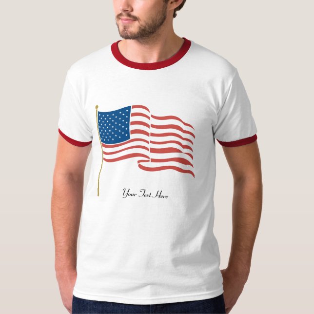 T-shirts Sinalizador de Onda EUA (Frente)