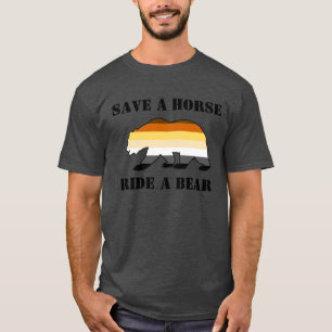 T-shirts Sinalizador do Orgulho de Urso Salva Cavalo Passea