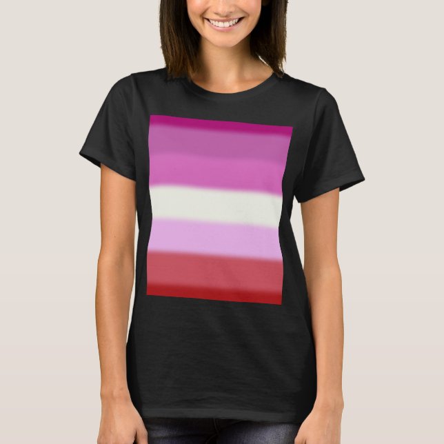 T-shirts Sinalizador do Orgulho Lésbico de Queda (Frente)