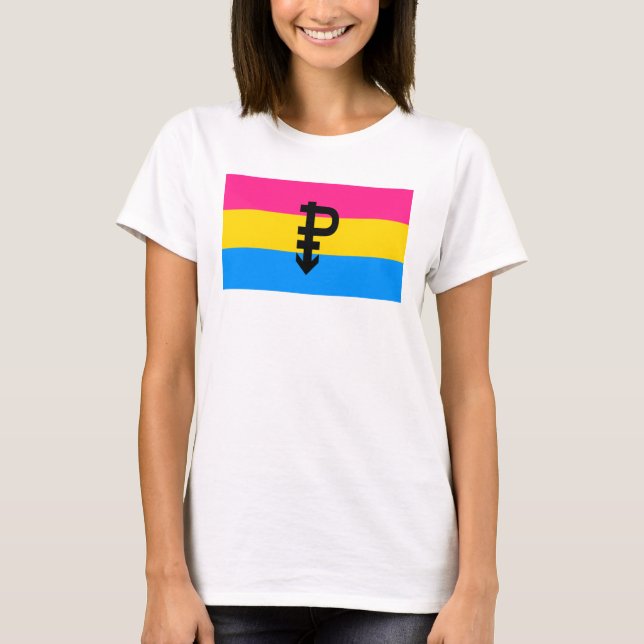 T-shirts Sinalizador do Orgulho Pansexual (Frente)
