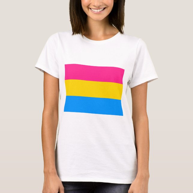 T-shirts Sinalizador do Orgulho Pansexual (Frente)