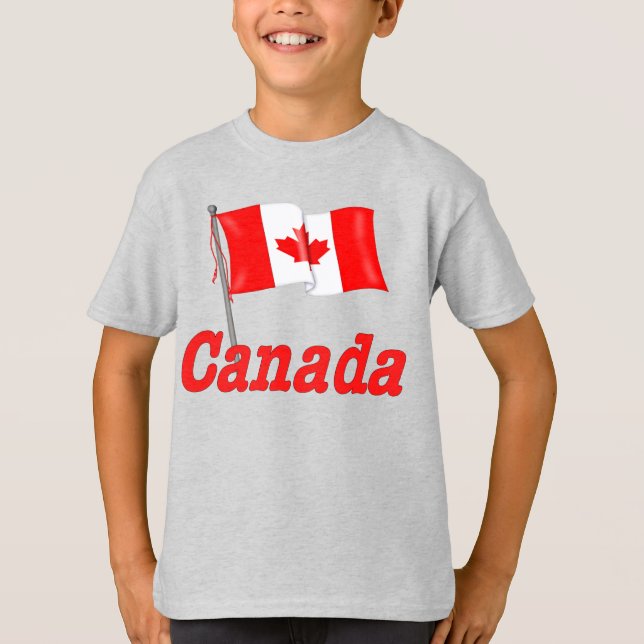 T-shirts Sinalizador e texto canadenses (Frente)