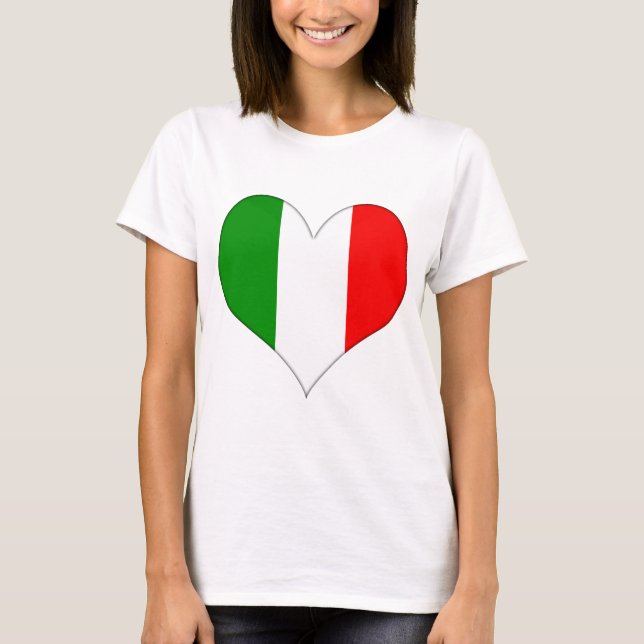 T-shirts Sinalizador italiano Heart (Frente)