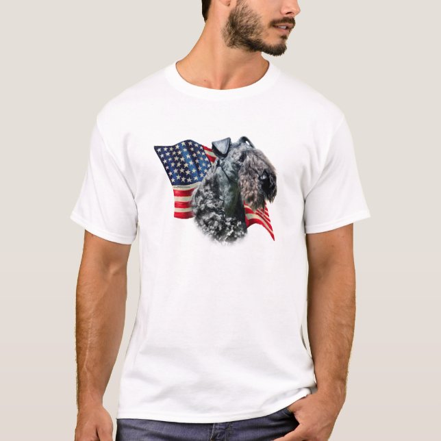 T-shirts Sinalizador Kerry Blue Terrier (Frente)
