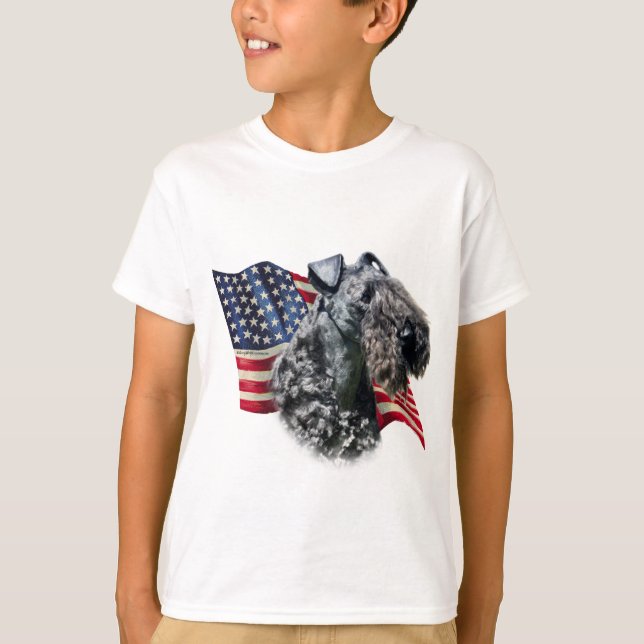 T-shirts Sinalizador Kerry Blue Terrier (Frente)