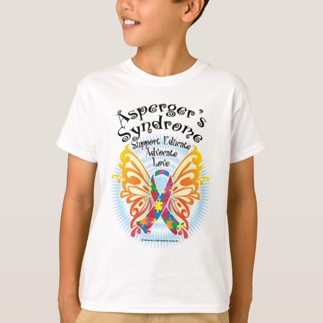 T-shirts Síndrome de Asperger Borboleta 3 (Frente)