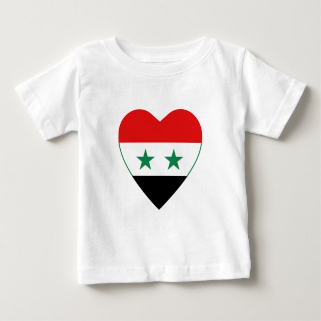 T-shirts Síria Flag Heart Shirt (Frente)