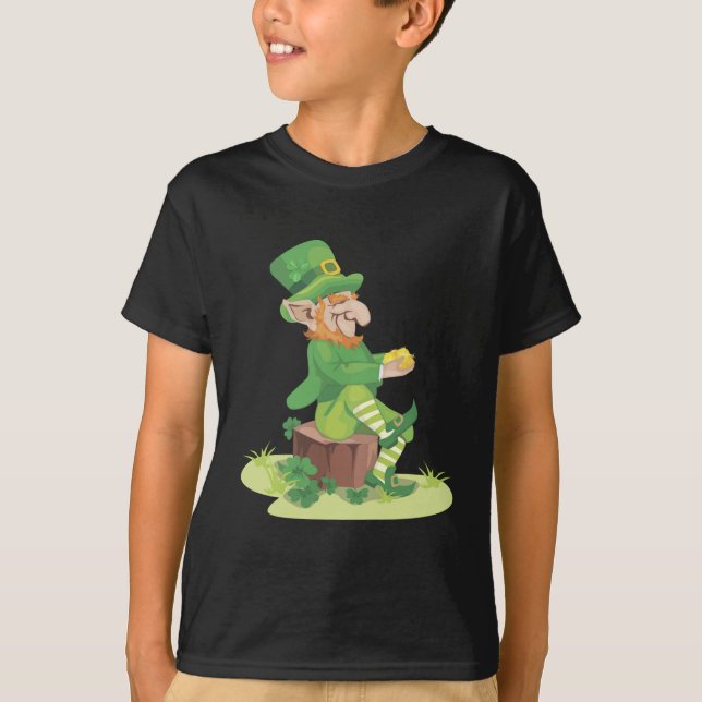 T-shirts Sitting Leprechaun (Frente)