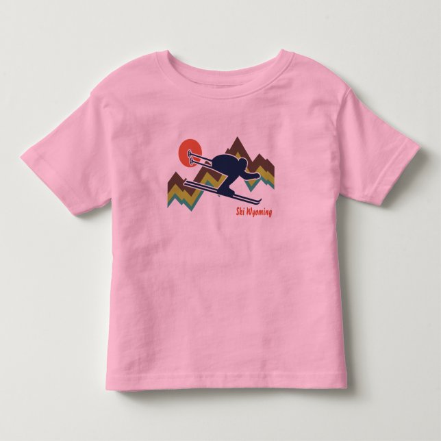 T-shirts Ski Wyoming (Frente)
