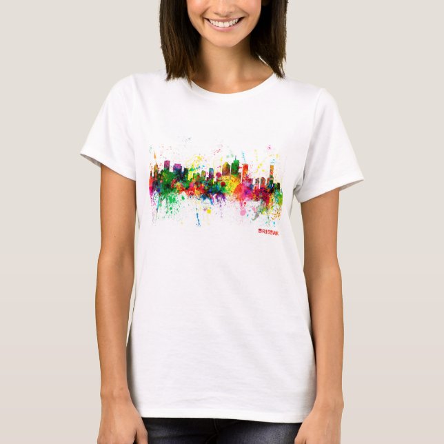 T-shirts Skyline de Brisbane Austrália (Frente)