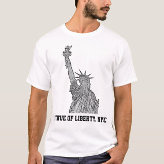 T-shirts Skyline NYC: Estátua da Liberdade Feita de Olho BW