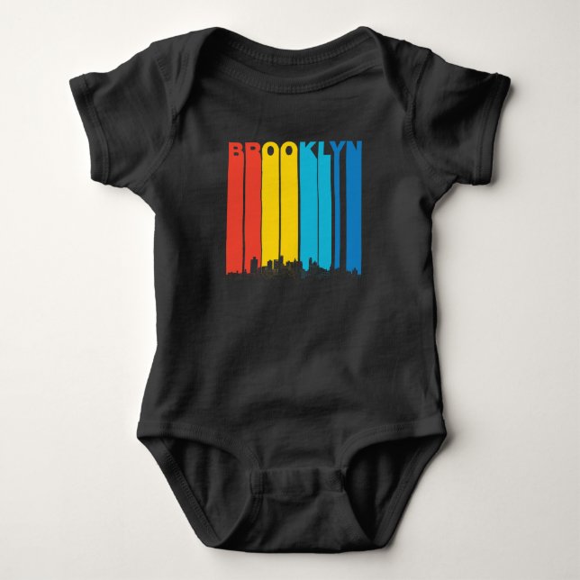 T-shirts Skyline retro de Brooklyn New York (Frente)