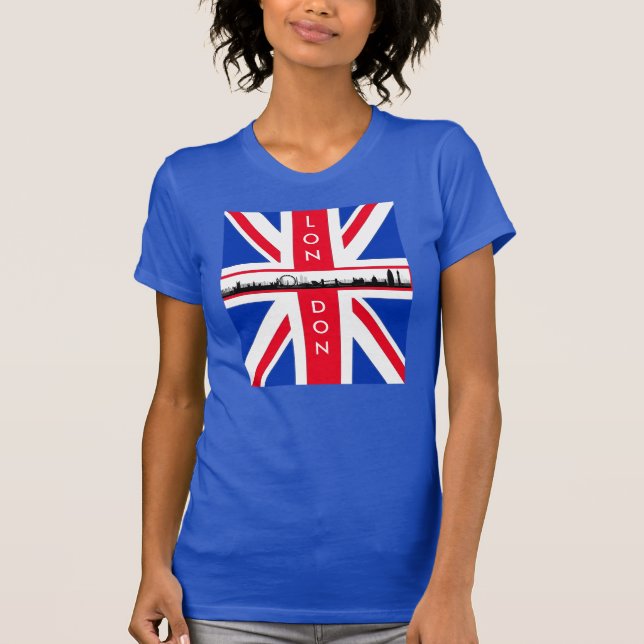 T-shirts Skyline Union Jack Shirt de Londres (Frente)