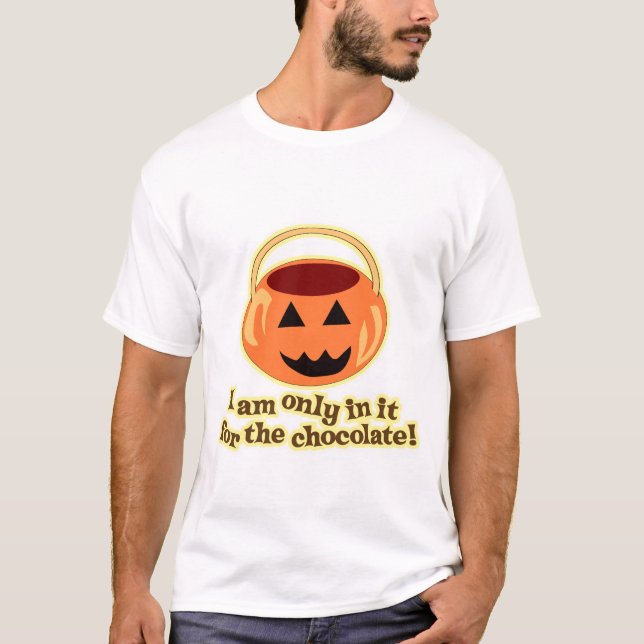 T-shirts Slogan de Cartoon de Chocolate Halloween (Frente)