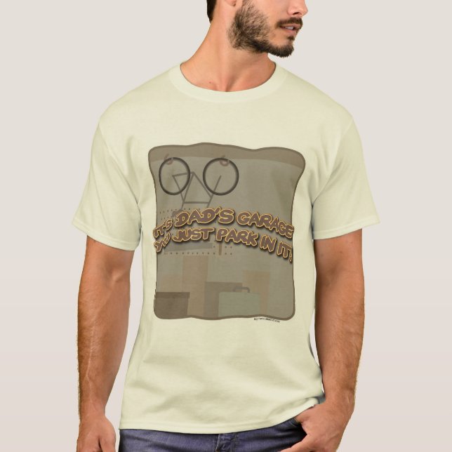 T-shirts Slogan de Cartoon Ilustrado da Garagem de pais (Frente)