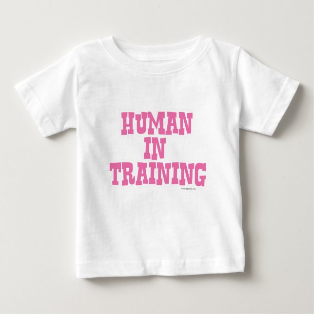 T-shirts Slogan Humano em Formação Rosa (Frente)