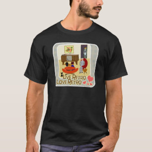 T-shirts Slogan retro do amor retro vivo