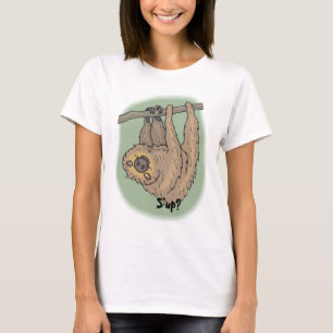 T-shirts Sloth Engraçado Saindo De Pé Na Árvore